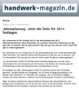 Jahresplanung: Jetzt die Ziele für 2014 festlegen | handwerk-magazin.de