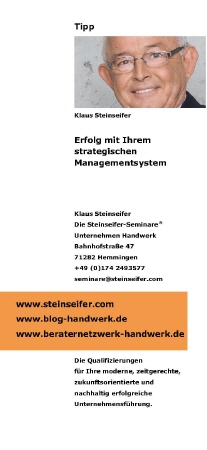 Der Tipp von Klaus Steinseifer | Erfolg mit Ihrem strategischen Managementsystem